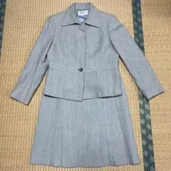 【美品】自由区 ウールスーツ セットアップL ライトグレー 即購入可