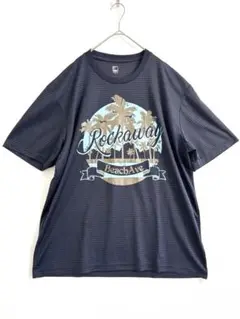 メンズ　半袖　Tシャツ 5L ネイビー プリント 速乾　ビッグTシャツ
