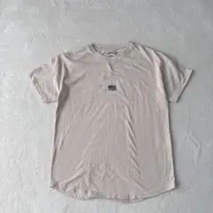 美品【デニフィツ】レディースTシャツ 刺繍ロゴ 裾Uカット ベージュ L