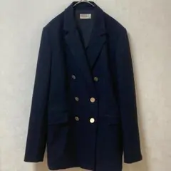 PLST プラステ ネイビー ダブルブレストジャケット Lサイズ 金ボタン 春秋