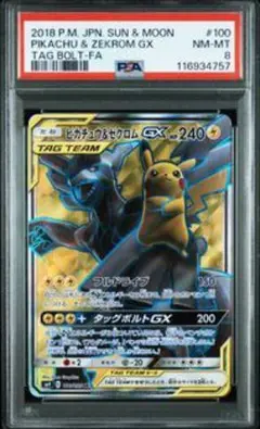 psa8 ピカチュウ＆ゼクロム GX sr#100 TAG TEAM