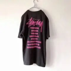 stussy　関西衆　関西限定 Tシャツ　ブラック×ピンク　メンズM