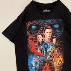 新品　ストレンジャーシングス　Tシャツ　Lサイズ　ブラック　ホラーT　シーズン４