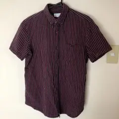 GAP 半袖シャツ M ネイビー/レッドストライプ