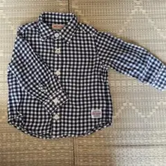 miki house 長袖シャツ 80 ネイビー・ホワイトチェック