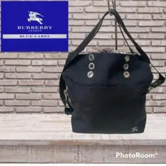バーバリーブルーレーベル フォースロゴ刺繍ショルダーバッグ トートバッグ2WAY