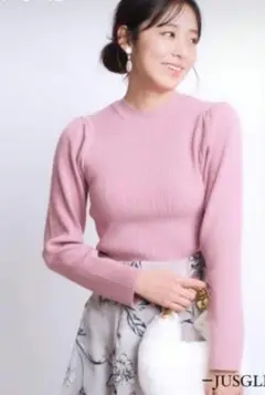 JUSGLITTY クルーネックリブニット 新品
