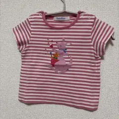 familiar カンガルーの親子 ボーダー柄 Tシャツ
