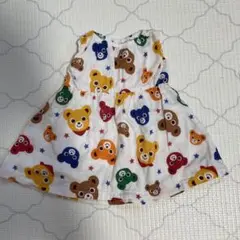 ミキハウス クマ柄 ノースリーブワンピース 80
