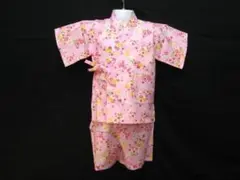 びんごやＮｏ１０９１★新品★子供じんべい（女の子甚平）★ピンク地に桜★１００ｃｍ
