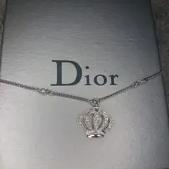 希少 Christian Dior 王冠 ビーズ ネックレス
