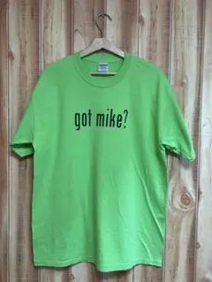 got mike? 前後プリント Tシャツ 緑 GILDAN L