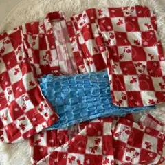 １度着用❤️ユニクロ　子ども　キッズ　浴衣セット　帯付き　赤　金魚　水色　夏祭り