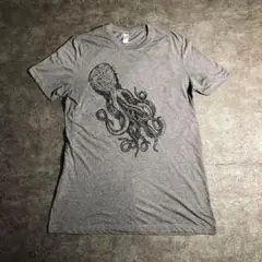 【ヴィンテージ】オクトパス プリントTシャツ 古着 グレー ZSM3