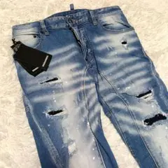 新品 DSQUARED2 skaterjean 46 ダメージ ペイント 訳あり