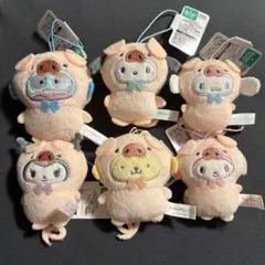 サンリオ どうぶつ着ぐるみマスコット こぶた 全6種 コンプリート