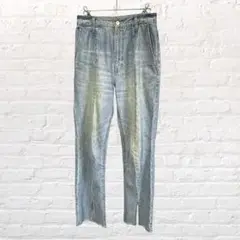 11728 ローリーズファーム フロントスリットデニムパンツ S 綿100%古着