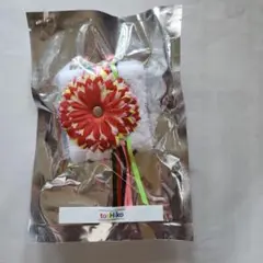 花形ロゼット オレンジと白 ストラップ付き　有安杏果