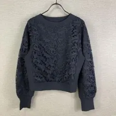 ANAYI 2023AW フイユレース プルオーバー 38 ネイビー