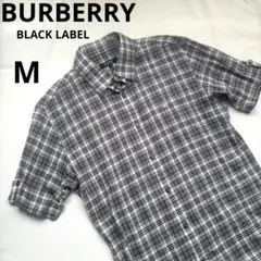 BURBERRY チェックシャツ 半袖 バーバリー ブラックレーベル 綿100%