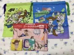 トイストーリー ディズニー 巾着 タオル 缶バッジ ストラップ 6点セット