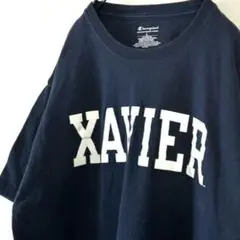 チャンピオン Champion XAVIER Tシャツ L ネイビー 紺色 古着