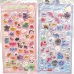 ボンボンドロップシール ぷくぷく動物食べ物 海の生き物かわいい うるちゅる