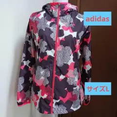 adidas アディダス　ナイロン　フード付きジャケット　サイズL