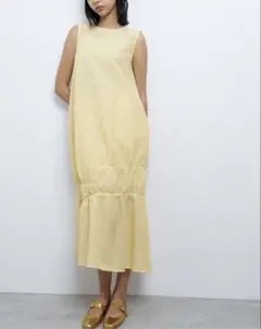 【最終値下げ】ランバンオンブルー　シアーワンピース　黄色