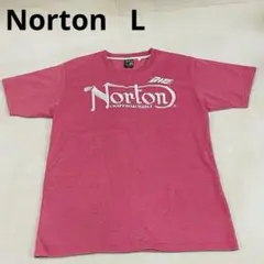 【超美品】Norton メンズTシャツ　グラフィックプリント　ロゴ刺繍　L