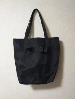 BEAMS リボン付きブラックトートバッグ