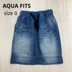 AQUA FITS アクアフィット デニム ミニスカート スウェット生地 日本製