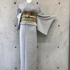 【本草木染】正絹 色無地 地紋あり 袷