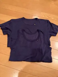 ネイビー タンクトップと半袖のセット