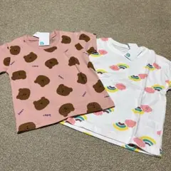 クマ柄・虹柄Tシャツ　2枚セット　95センチ