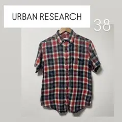 URBAN RESEARCH サイズ38 チェックシャツ リネンシャツ 半袖