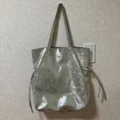 シーナリー　シルバー トートバッグ　巾着トート