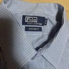 Polo 100%コットン チェックシャツ カスタムフィット　XL