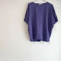 シューラルー ドルマンカットソー Tシャツ 袖ギャザー シンプル パープル