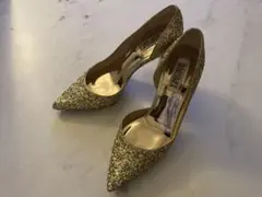 【超美品】バッジェリーミシュカ ゴールド グリッターパンプス