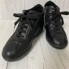 【廃盤品】 美品 asics 旅日和 レザー サイドジップ 24㎝ 黒 厚底