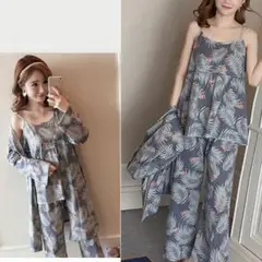 フラミンゴ柄 ルームウェアセット　tl311　XL　4　　Iタイプ