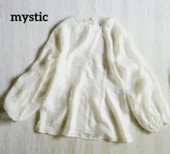 mystic オフホワイト 光沢 シアー 長袖トップス FREE