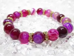 〇【ピンクメノウ】天然石ブレスレットパワーストーン