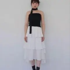 uenui UNIQUE FRILL SKIRT ホワイト　白