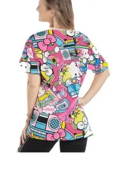 ZMUBAウェアTシャツ 　ピンク柄