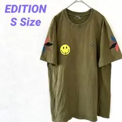[SALE] EDITION オリーブ スマイリー Tシャツ S 古着 送料無料