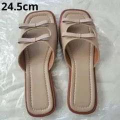 新品 ◯ リボンミュール　24.5cm サンダル
