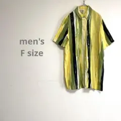 メンズ 半袖シャツ F おしゃれデザイン 薄手 柔らか 清涼感 サイドスリット