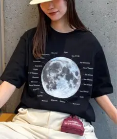 CIAOPANIC TYPY ムーンクレーター＆アースロゴプリント ブラック M